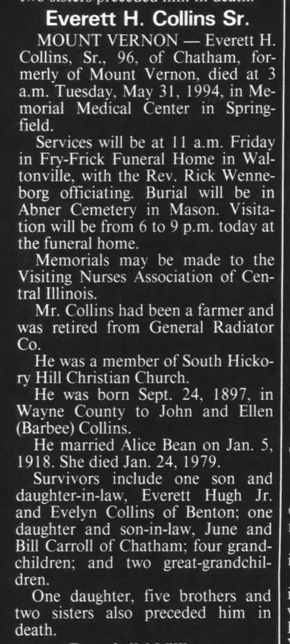 Clipping from Southern Illinoisan